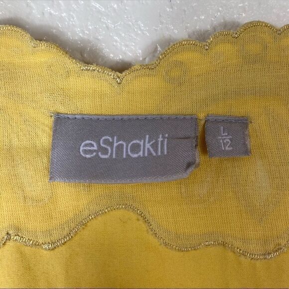 Eshakti Yellow & Grey Floral Embroidered Surplice Dress - Picture 5 of 7
